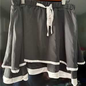 Hot & Delicious Black and White High-Low Skirt